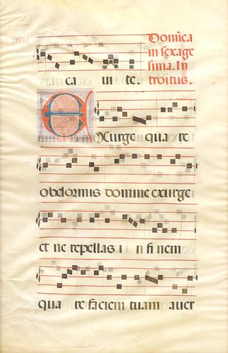 FRAMED MANUSCRIPT ANTIPHONARY