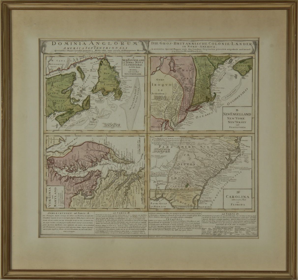 FRAMED MAP AFTER J.B. HOMANNDominia