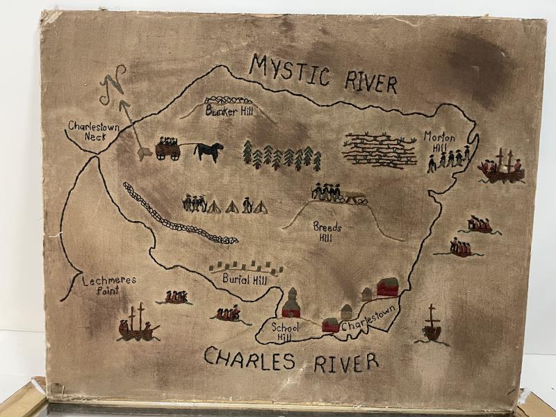 FRAMED MAP OF MYSTIC RIVER &