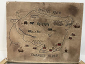 FRAMED MAP OF MYSTIC RIVER & C