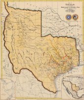 FRAMED MAP OF THE STATE OF TEX