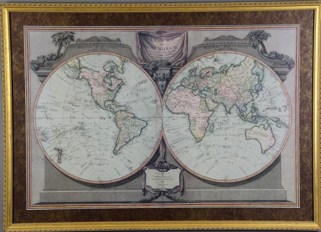 Framed Map of the World Print & Map