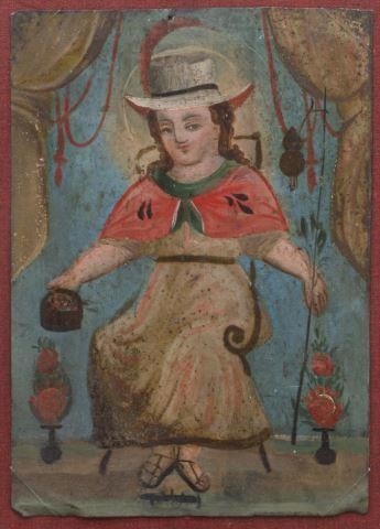FRAMED MEXICAN RETABLO OF THE