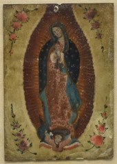 FRAMED MEXICAN TIN RETABLO VIR