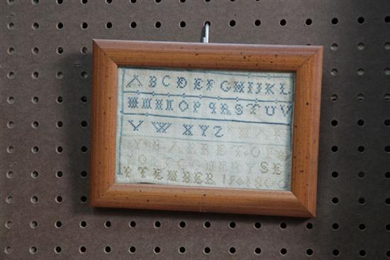 FRAMED MINIATURE SAMPLER. Worked in