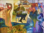 FRAMED MODERN PAINTING MUSICIA