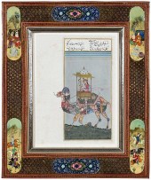 FRAMED MUGHAL MANUSCRIPT PAINT