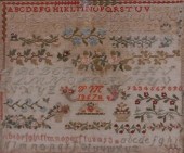 FRAMED NEEDLEPOINT SAMPLER, C.