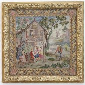 FRAMED NEEDLEPOINT TAPESTRY, D