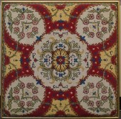 FRAMED NEEDLEPOINT TAPESTRY, F