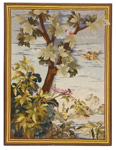FRAMED NEEDLEPOINT TAPESTRY