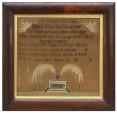 FRAMED NEEDLEWORK MOURNING SAM