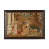 FRAMED NEEDLEWORK OF BABY MOSE