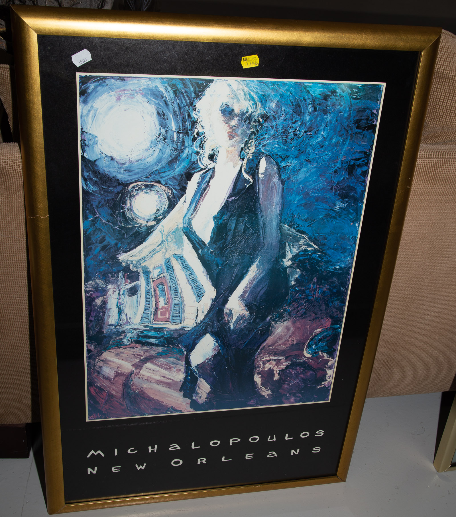 FRAMED NEW ORLEANS PRINT .