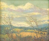 FRAMED OIL ON BOARD, LANDSCAPE