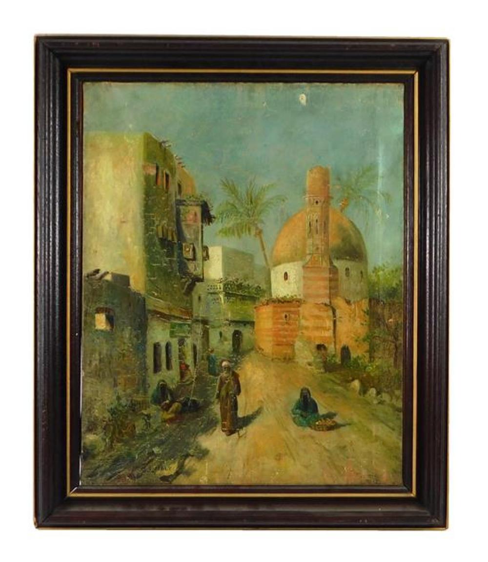 FRAMED OIL ON CANVAS, DEPICTS