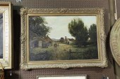 FRAMED OIL ON CANVAS  FARM SCE