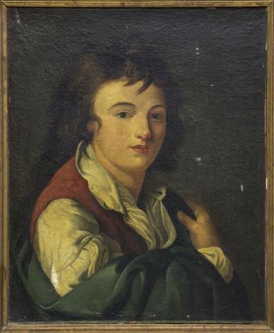 FRAMED OIL ON CANVAS PORTRAIT YOUNG
