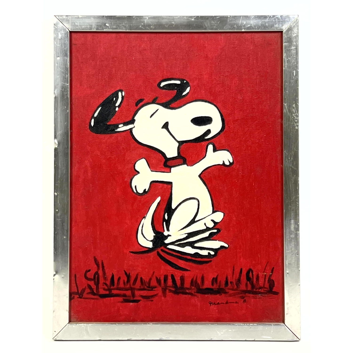 Framed Oil on Canvas Snoopy