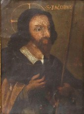 FRAMED OIL ON COPPER RETABLO,