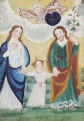 FRAMED OIL ON TIN RETABLO, THE