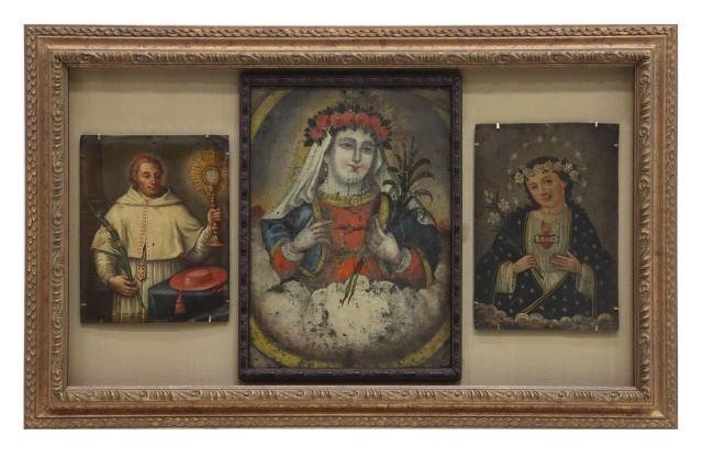 FRAMED OIL ON TIN RETABLOS NONNATUS