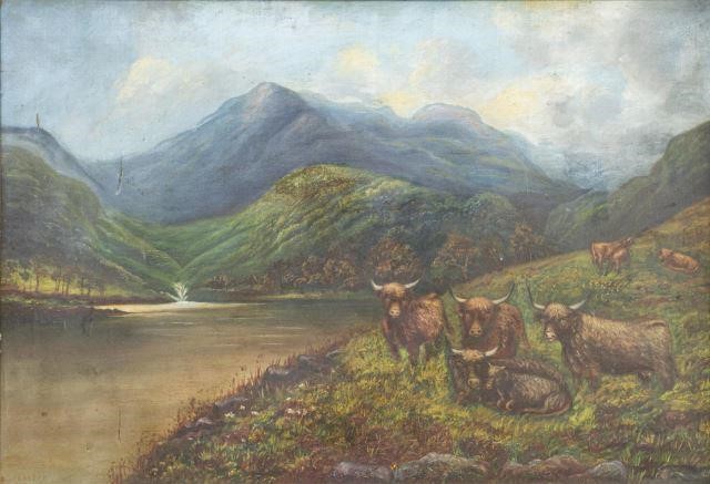 FRAMED OIL PAINTING HIGHLAND