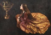FRAMED OIL PAINTING LADY WITH