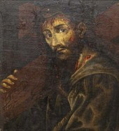 FRAMED OIL PAINTING OF JESUS C