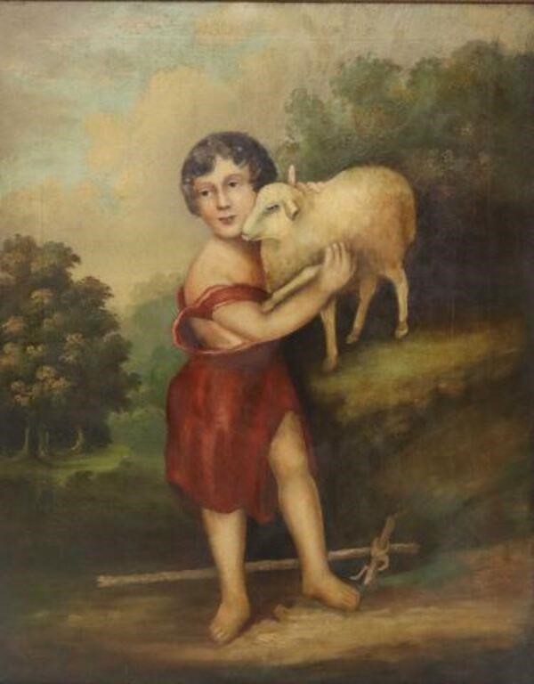 FRAMED OIL PAINTING ST JOHN THE