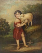 FRAMED OIL PAINTING ST JOHN TH