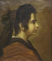 FRAMED OIL PAINTING 'SYBIL' AF