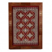 FRAMED ORIENTAL RUG Likely a P