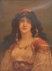 FRAMED ORIENTALIST PORTRAIT CH