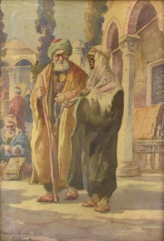 FRAMED ORIENTALIST WATERCOLOR