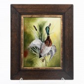 FRAMED PAINTED LIMOGES PORCELA