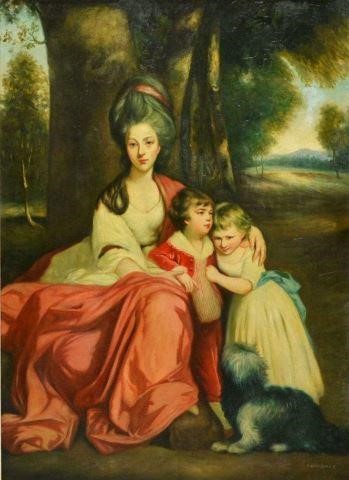 FRAMED PAINTING MOTHER & CHILDREN