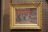 FRAMED PAINTING OF TWO CATS (A