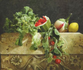 FRAMED PAINTING STILL LIFE WIT