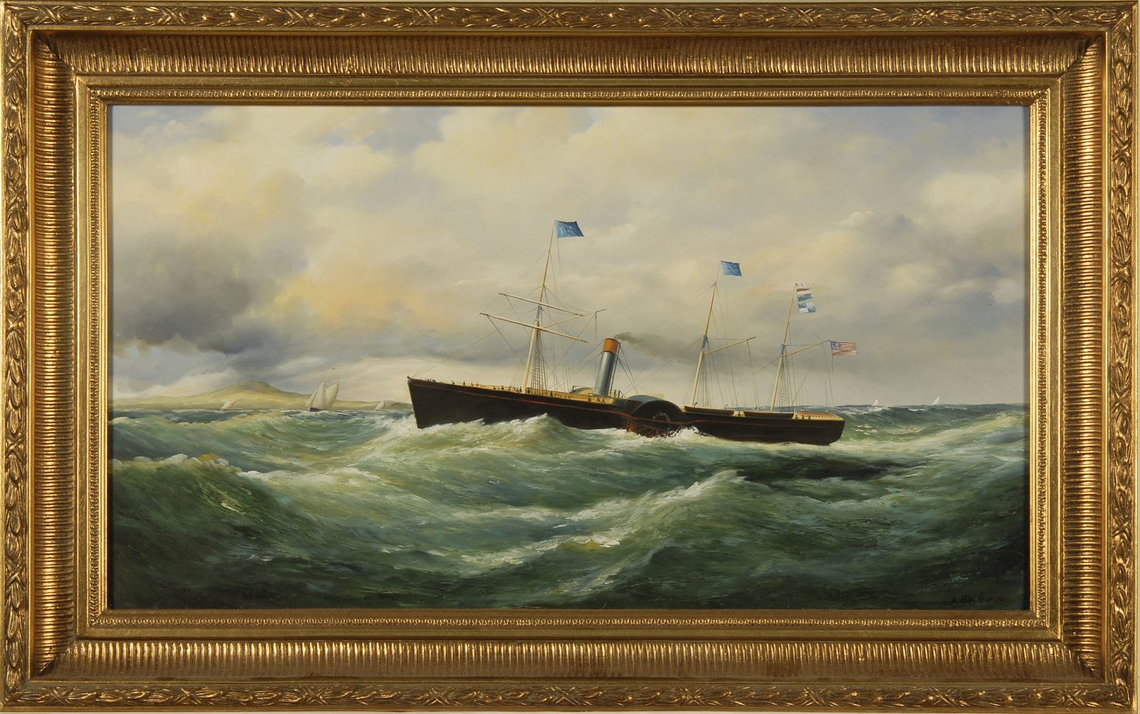 FRAMED PAINTING20th CenturyA paddle