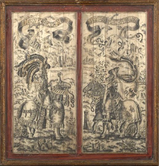 Framed Pair of Continental Etched