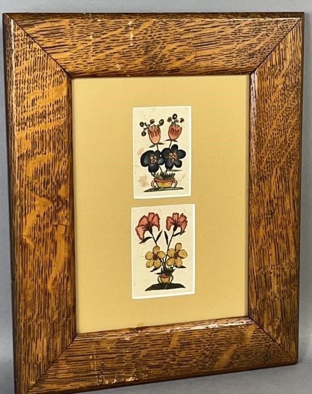 FRAMED PAIR OF SMALL INK &