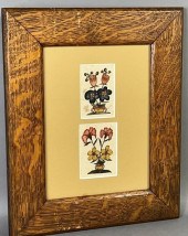 FRAMED PAIR OF SMALL INK & WAT
