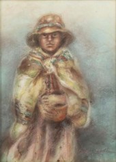 FRAMED PASTEL DRAWING 'THE SEE
