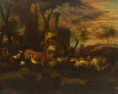 FRAMED PASTORAL OIL PAINTING,