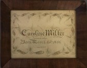 Framed penmanship "Caroline Mi