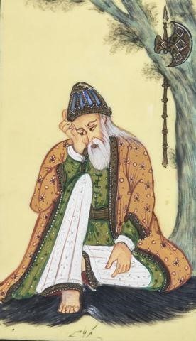 FRAMED PERSIAN PAINTING ON BONE
