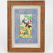 FRAMED PERSIAN PAINTING ON BON