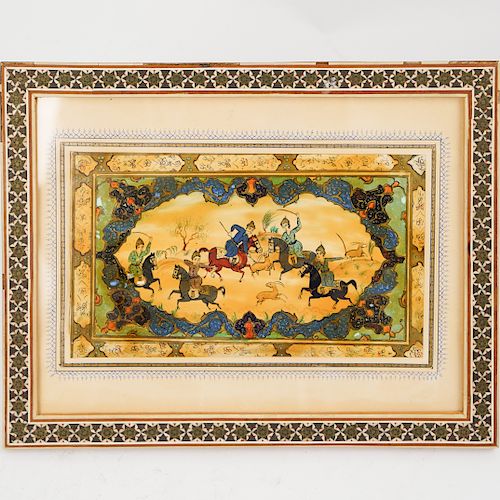 FRAMED PERSIAN PAINTING ON