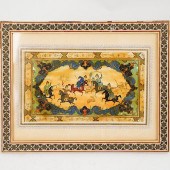 FRAMED PERSIAN PAINTING ON BON